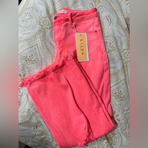 Risen High rise Coral Crop Jeans 9/29 True to size